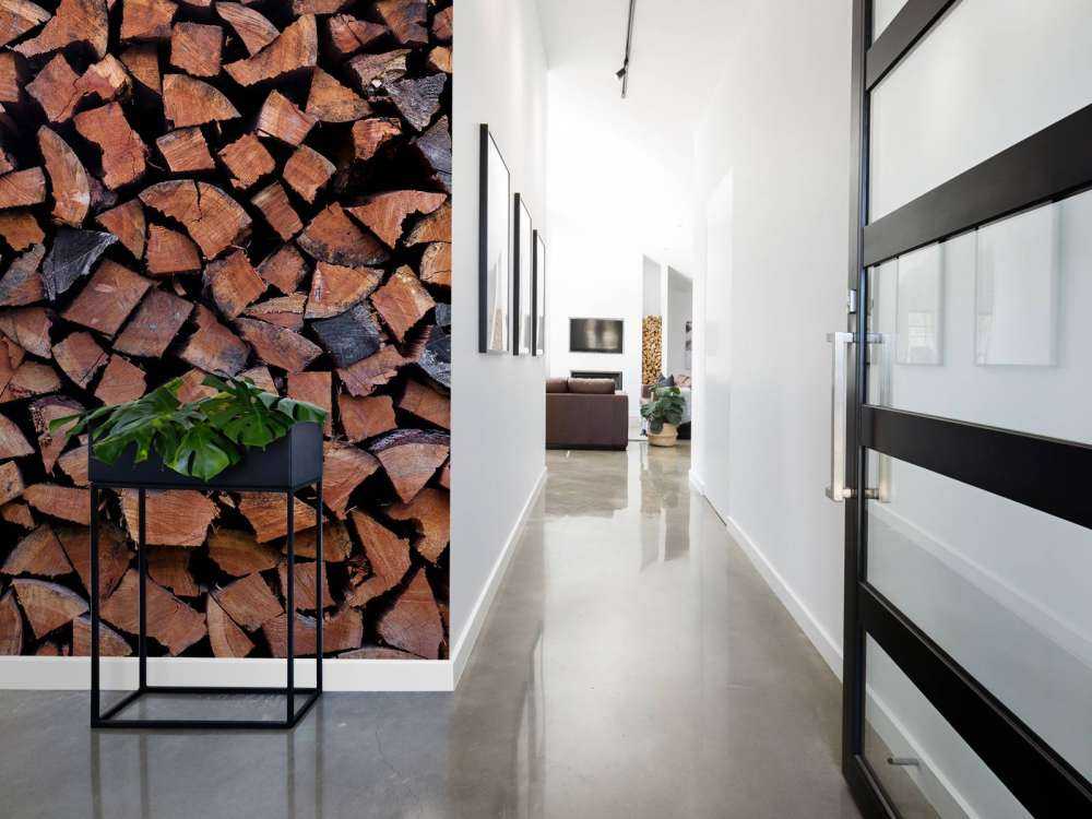 Split and stacked wood