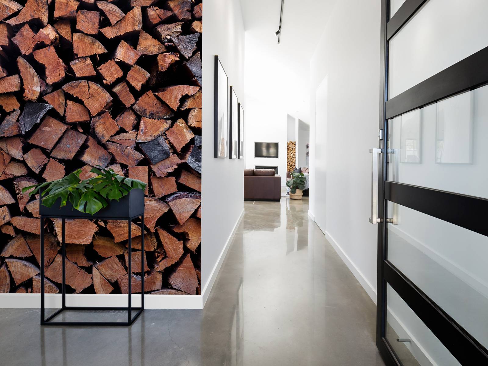 Split and stacked wood