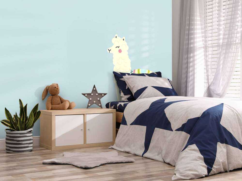 Alpaca design met een blauwe achtergrond