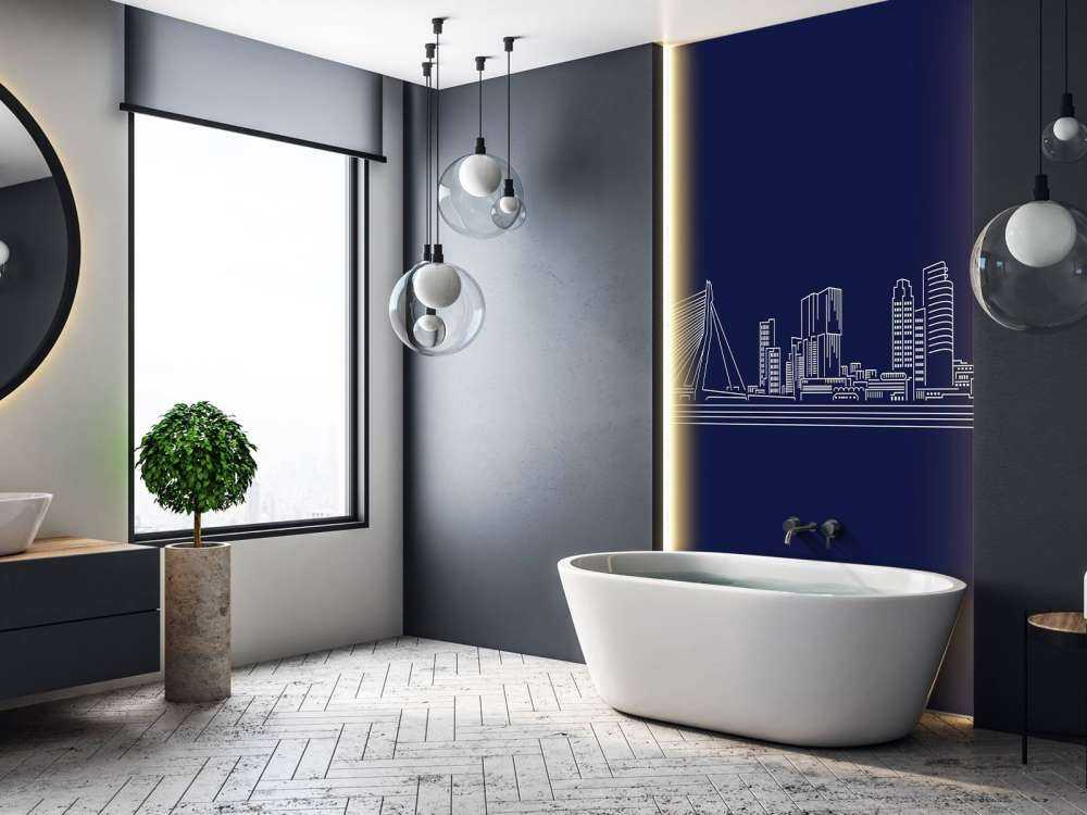 Rotterdam skyline blauw