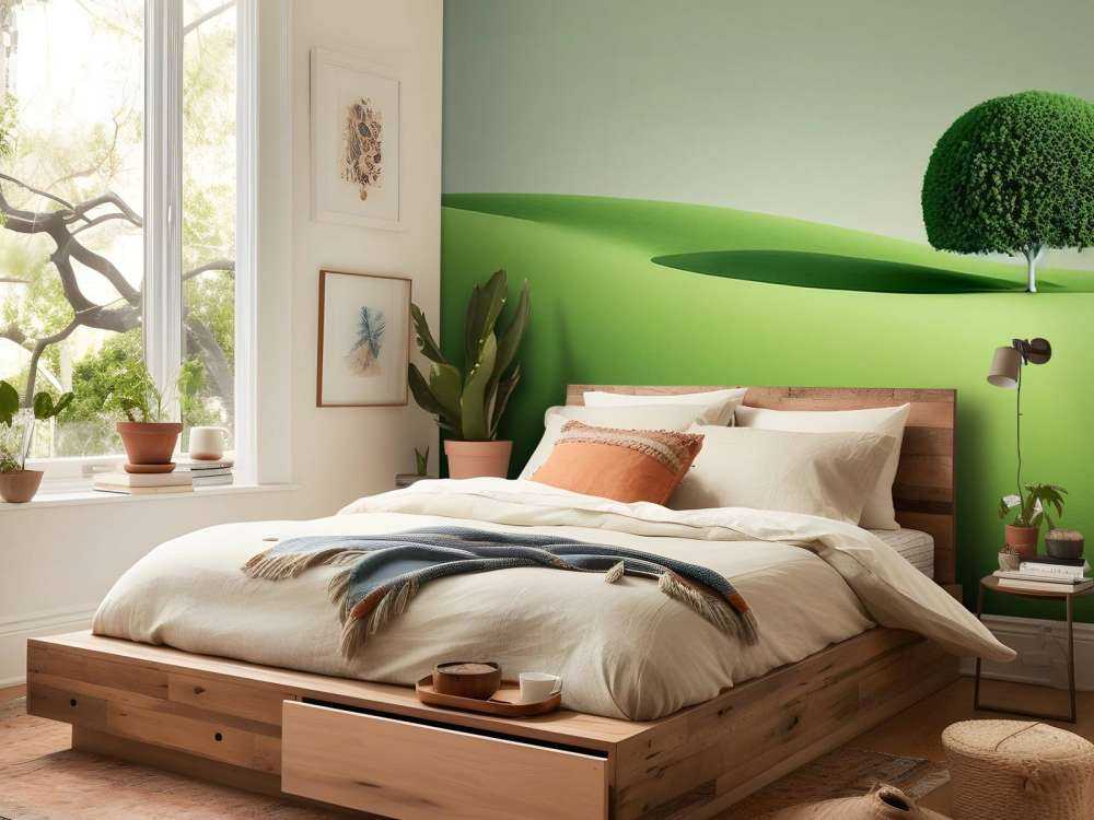 Minimalistische groene landschap