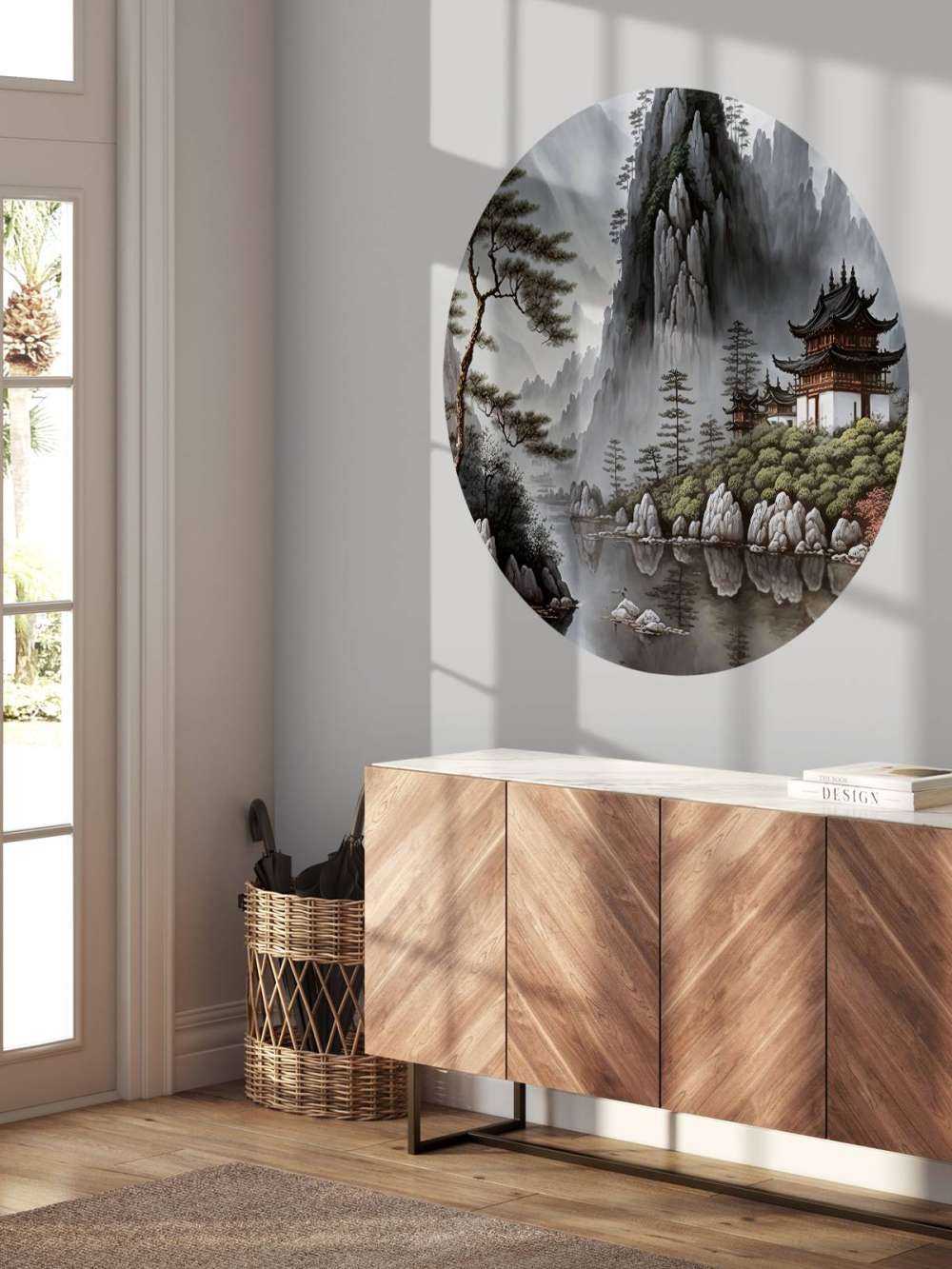 Geïllustreerde bergen landschap