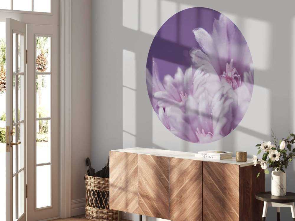 Roze bloemen met een paarse achtergrond