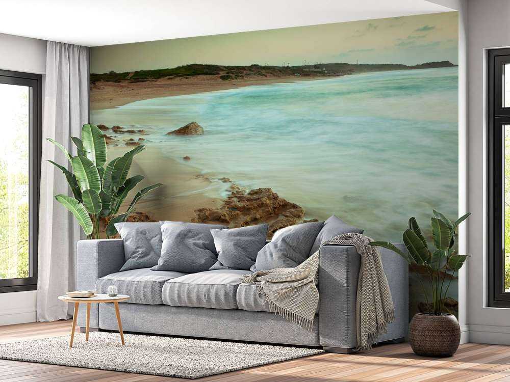 Quiet beach with rocks