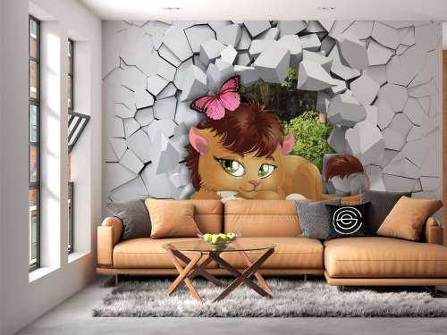 Lion in a wall