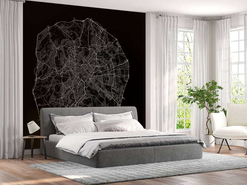 Plattegrond van Rome, zwart