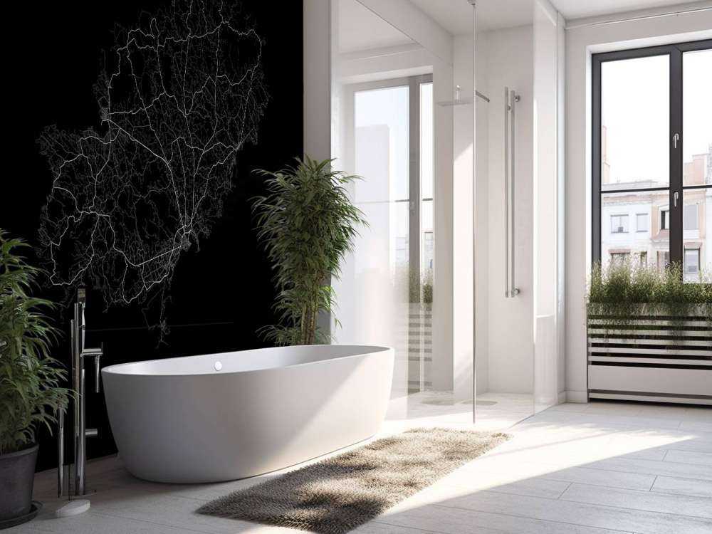 Plattegrond van Ibiza, zwart