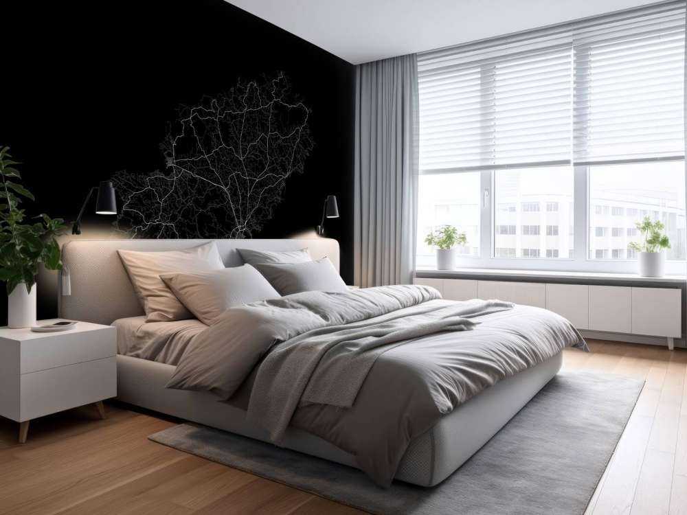 Plattegrond van Ibiza, zwart