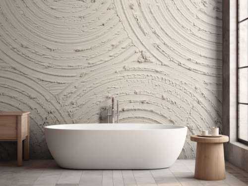 Zen circles coarse structure in linen