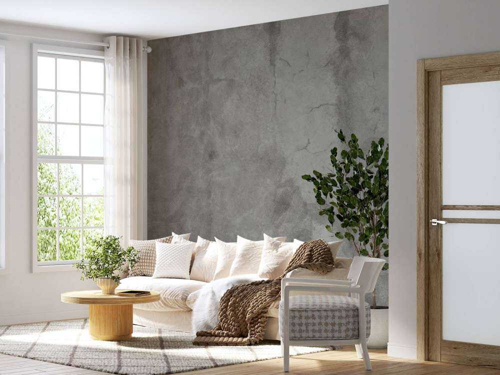 Concrete with sweeping cracks