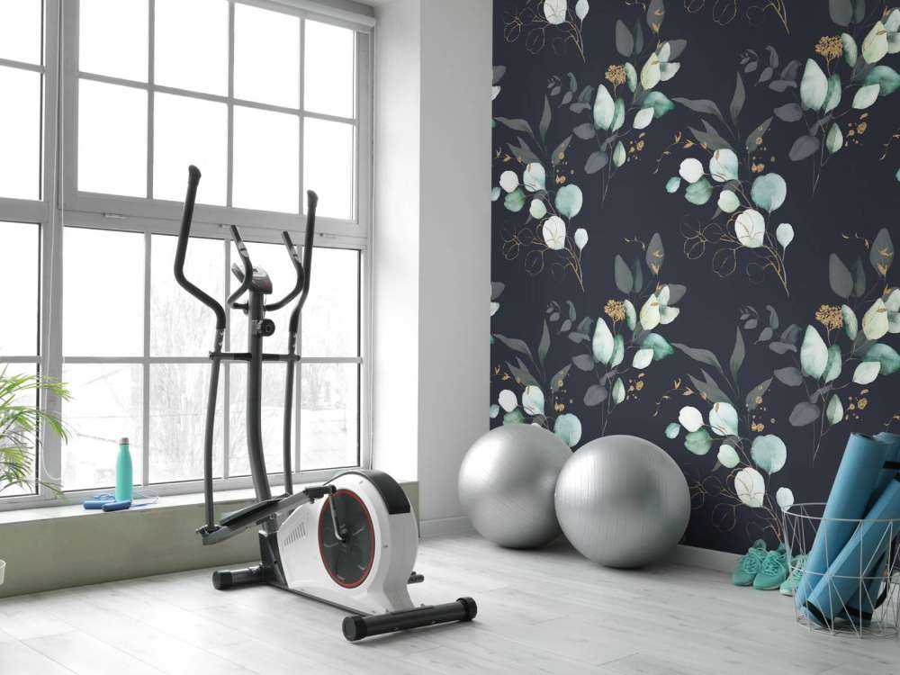 Dark blue leaves with gold