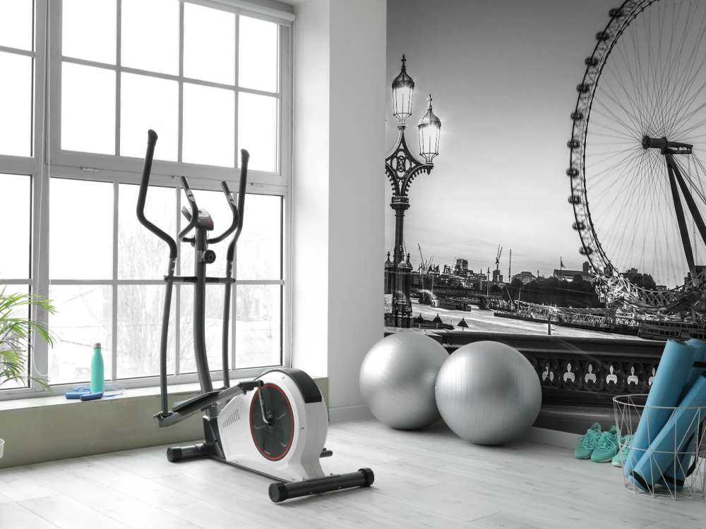 Ferris wheel black and white