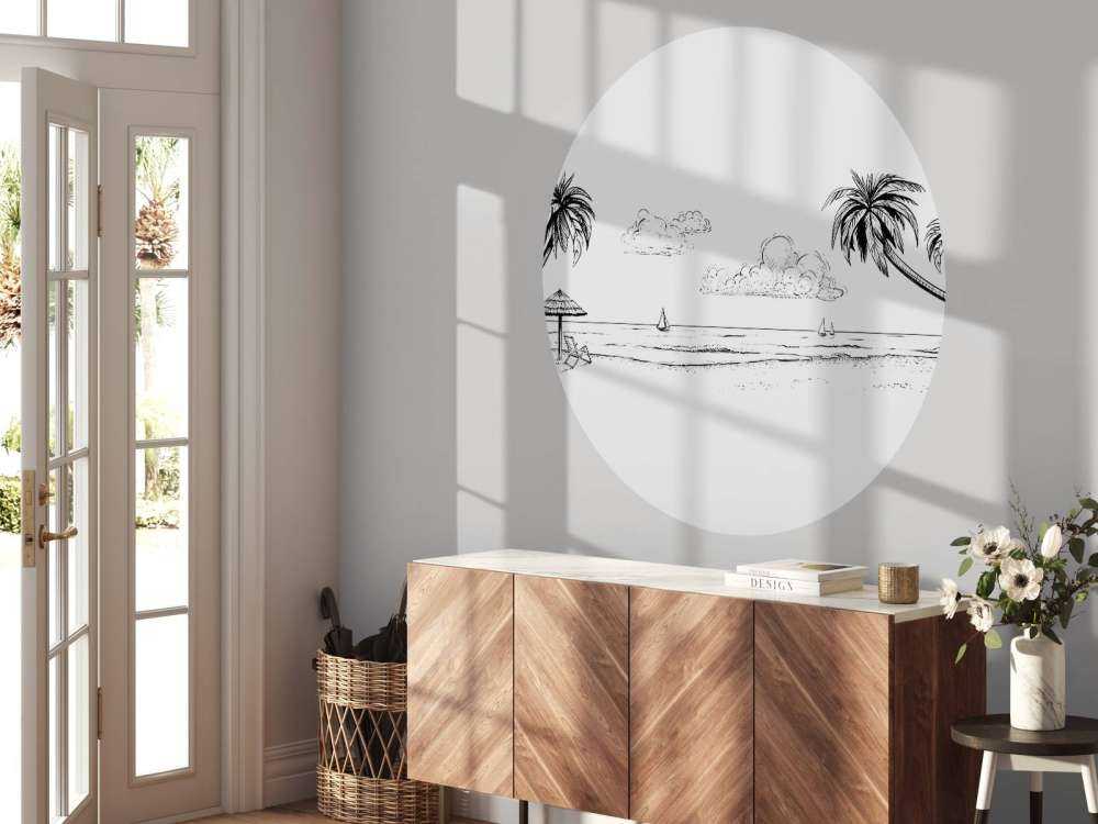 Beach in black and white