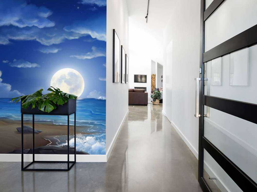 Beautiful beach at night