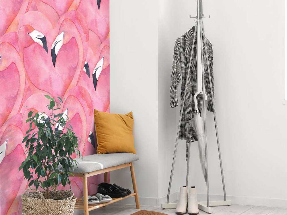 Watercolor flamingos