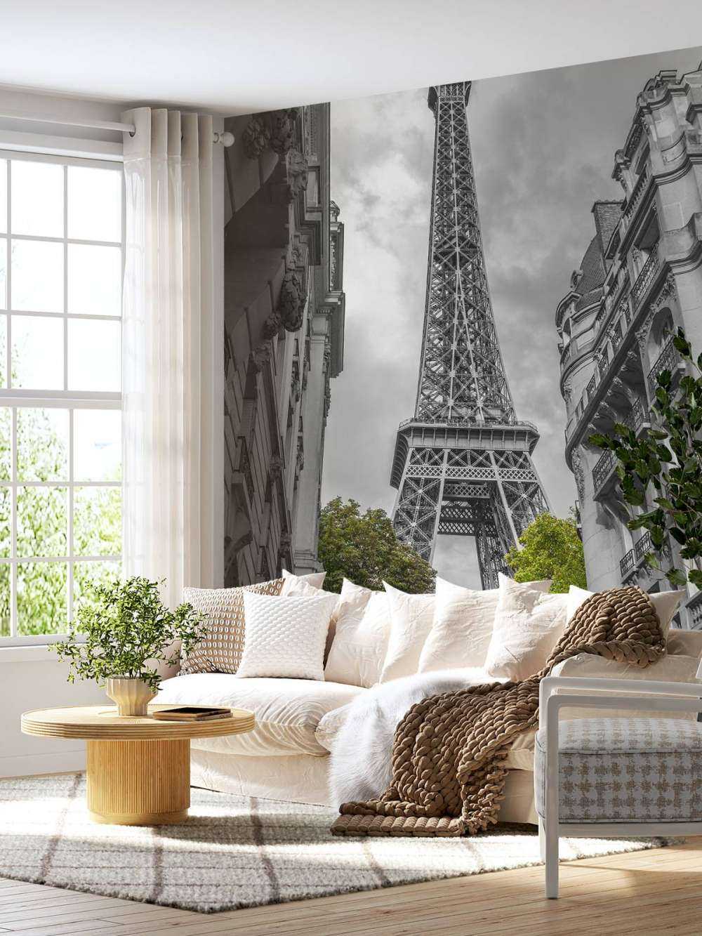 Eiffel Tower black and white