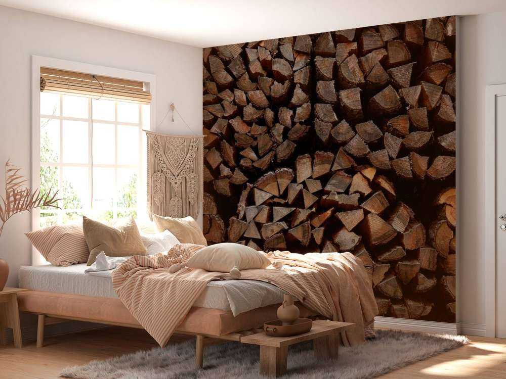 Round piles of wood