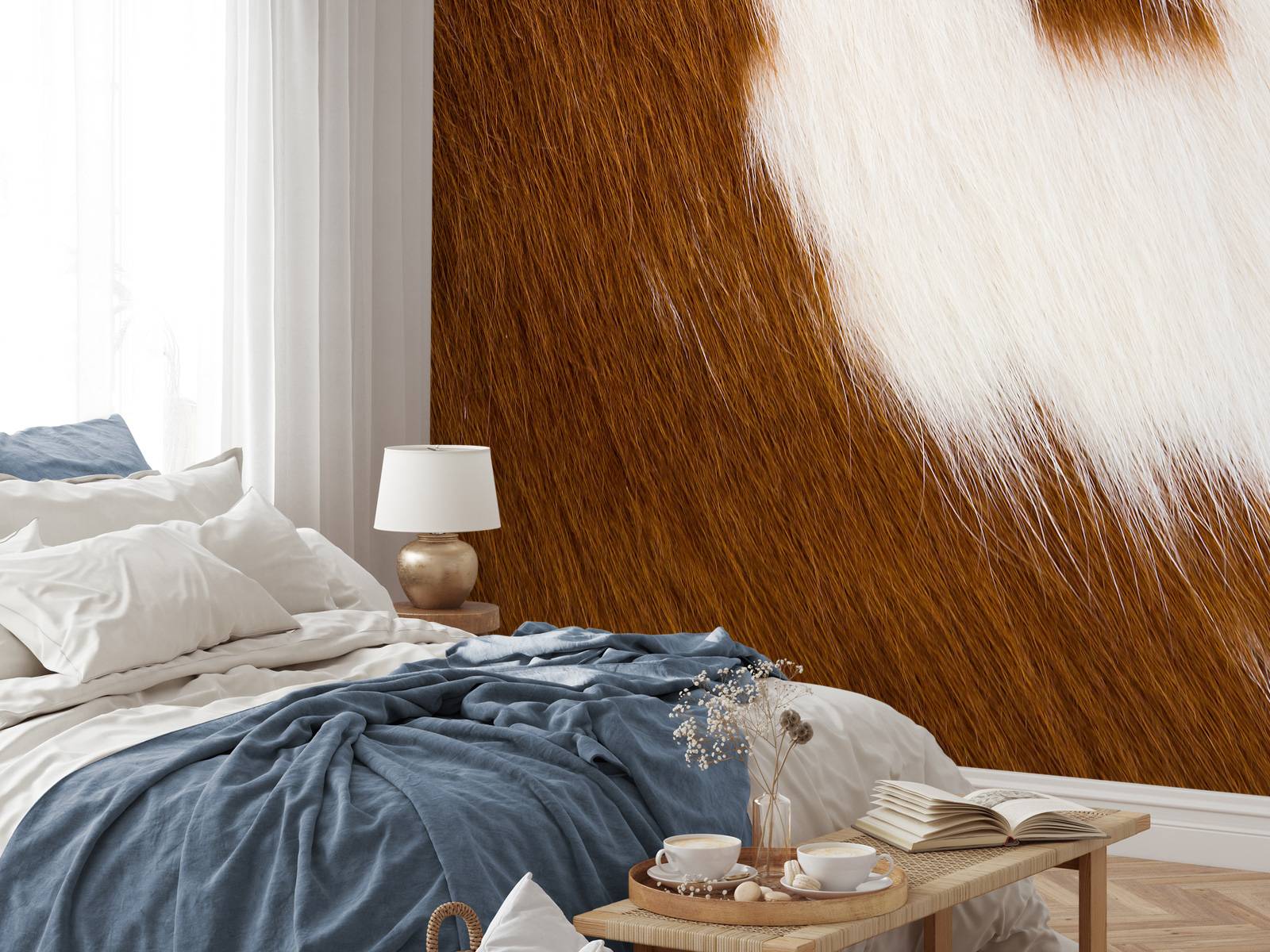 Cowhide red and white cowhide