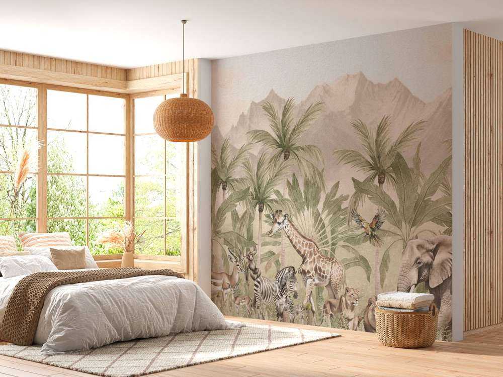 Mountain scenery with animals