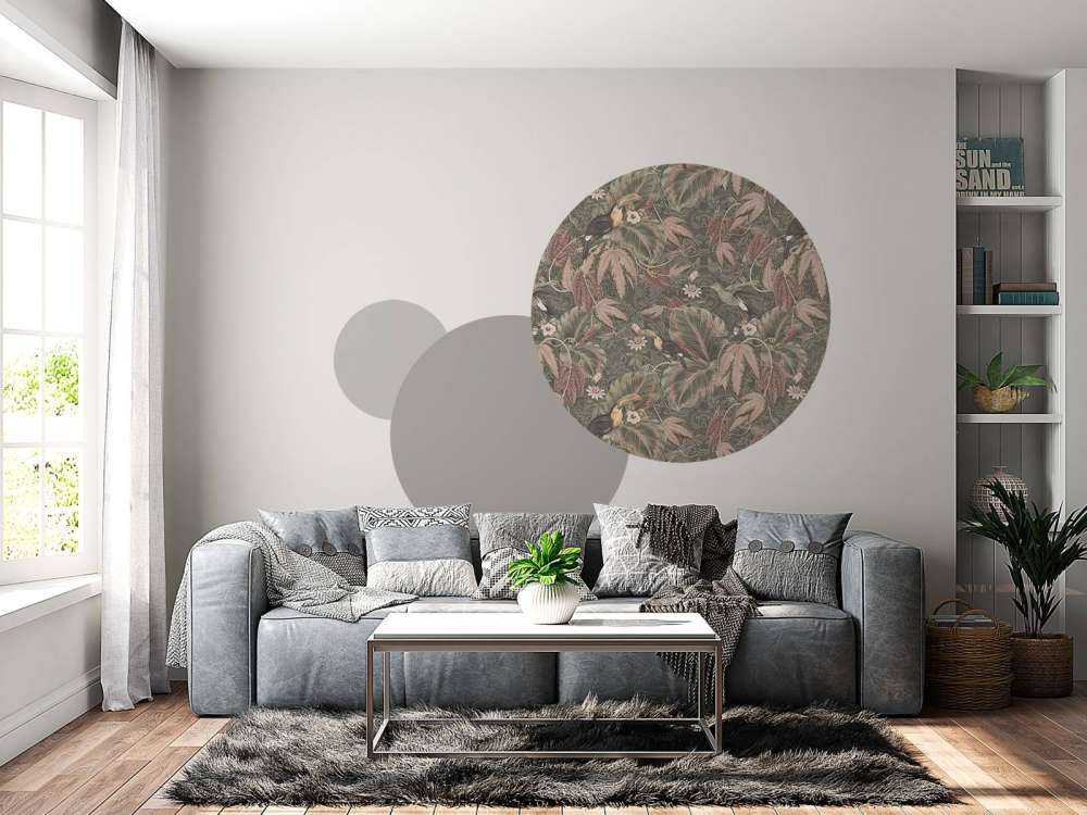 Tropical Jungle birds & Toucans - vintage green