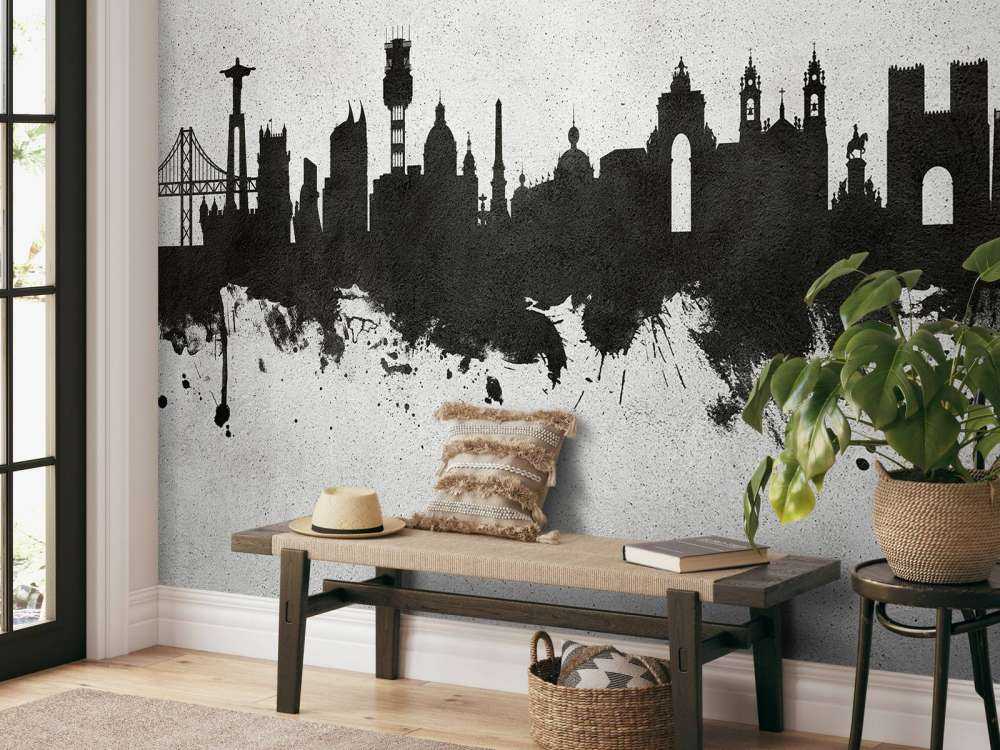 Watercolor skyline, Lisbon