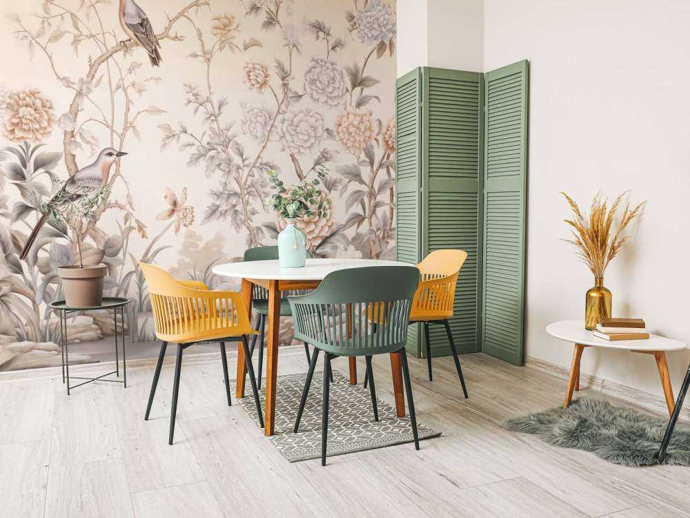 Drawn flower landscape