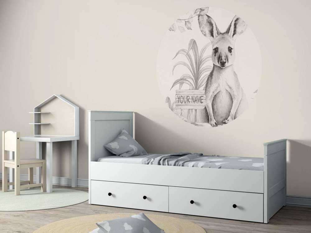 Baby kangaroo in the jungle beige