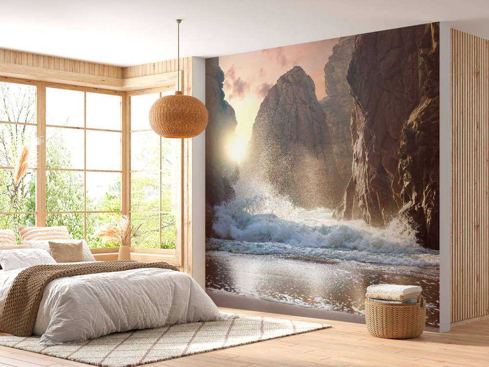Waves against rocks