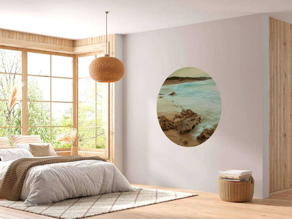 Quiet beach with rocks