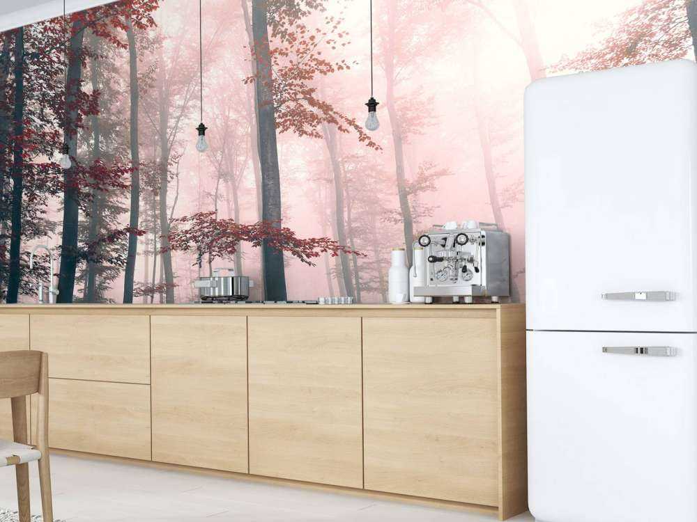 Red forest landscape