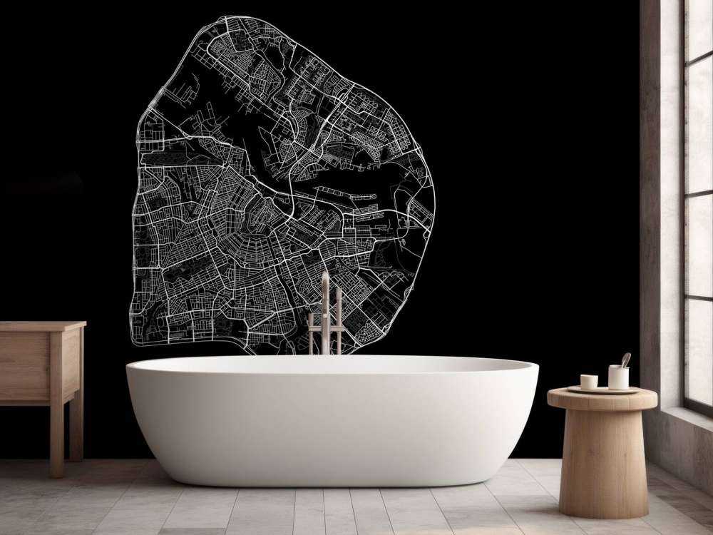 Map of Amsterdam, black
