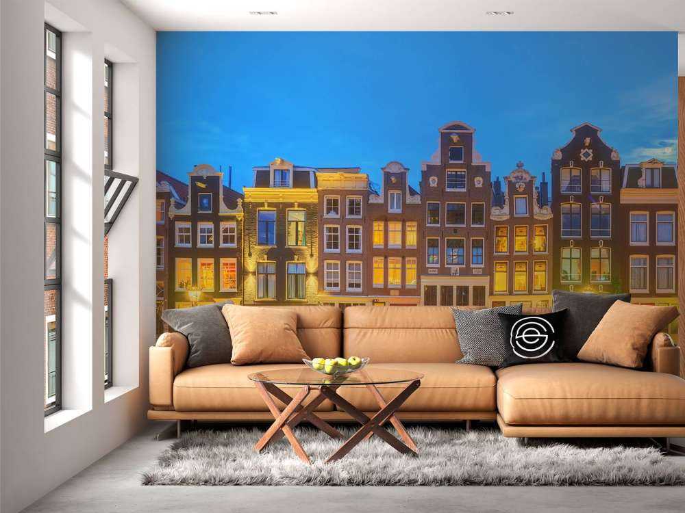 Amsterdam houses in the night