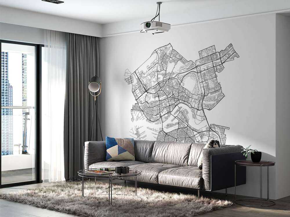 Map of Rotterdam, white