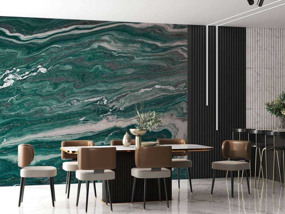Green white marble