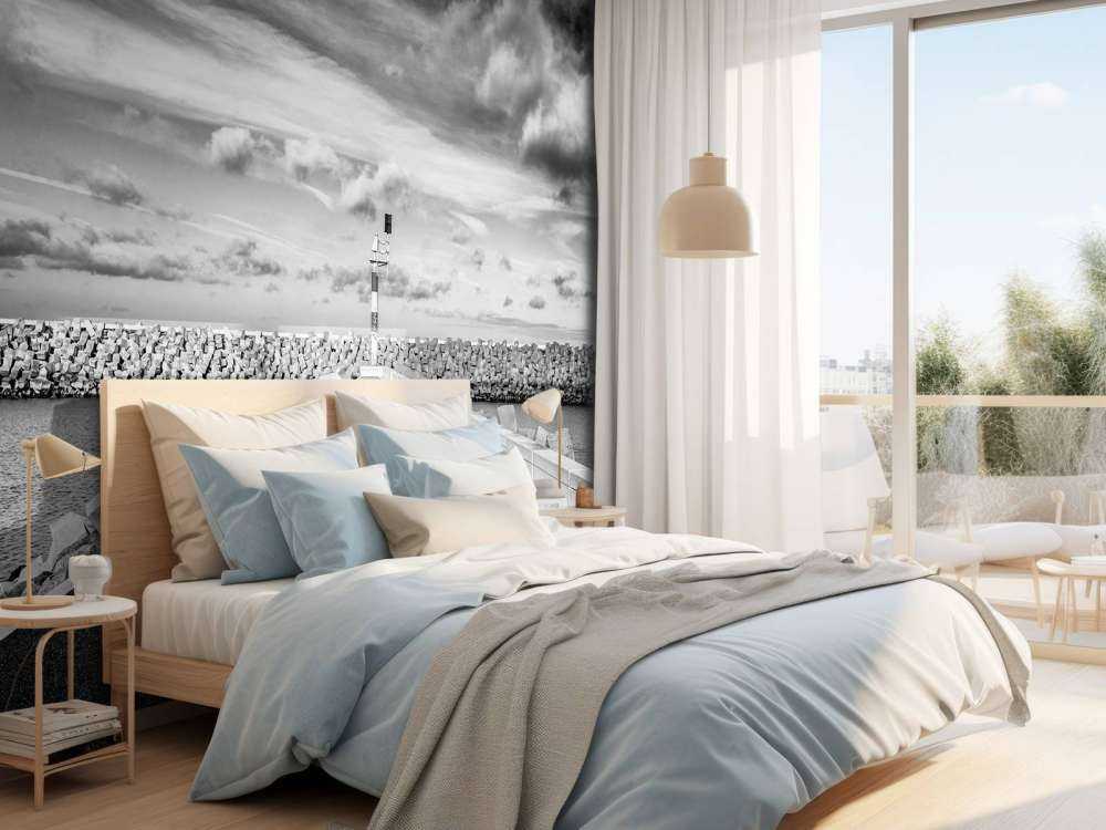 Quay wall of the marina of Cadzand Bad 