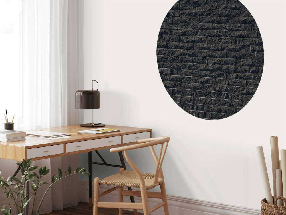 Wall with dark stones
