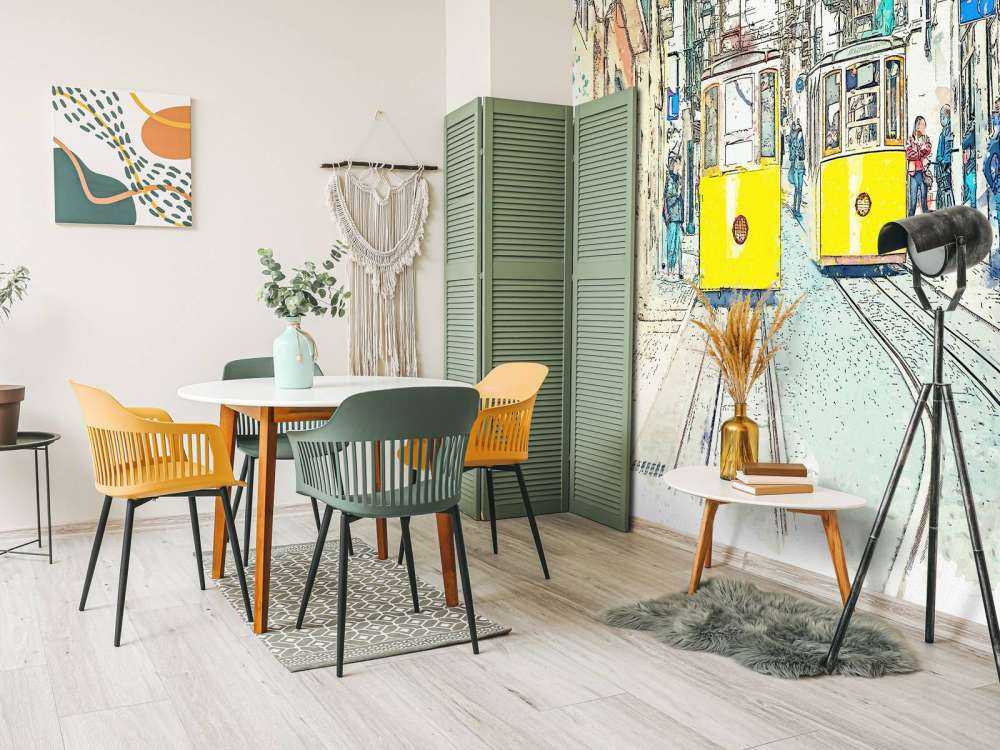 Trams in watercolour