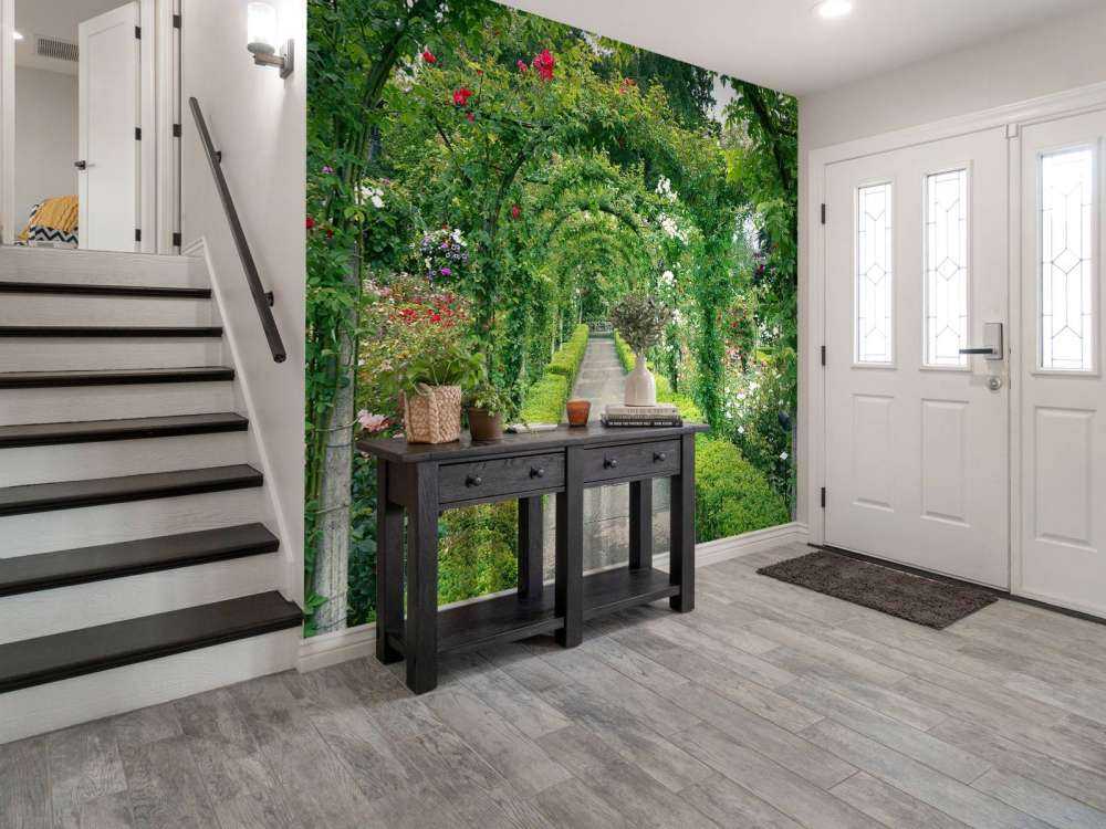 Path through rose garden