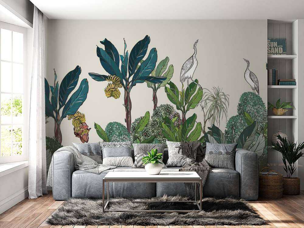 Jungle panorama with animals