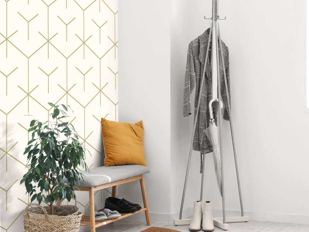 Geometric hexagons, white