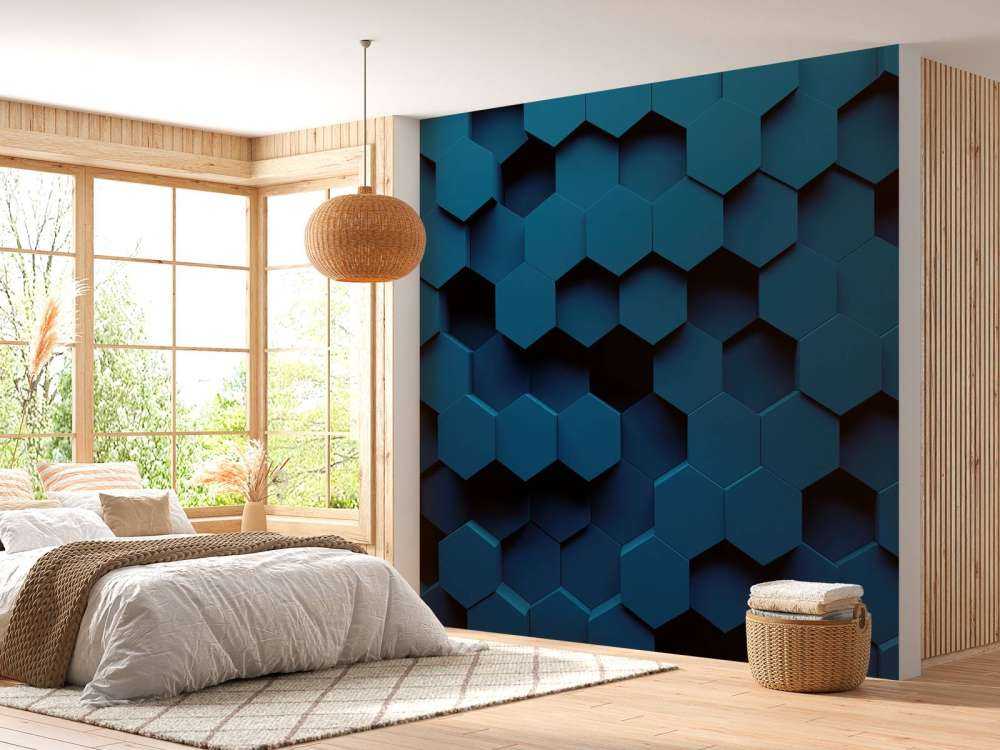 Dark blue hexagons