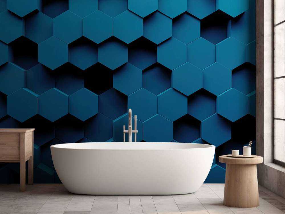Dark blue hexagons