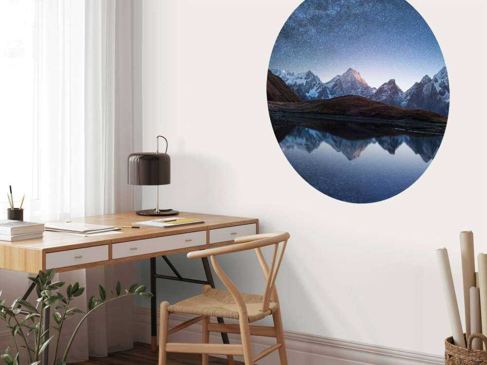 Mountains with snow at night