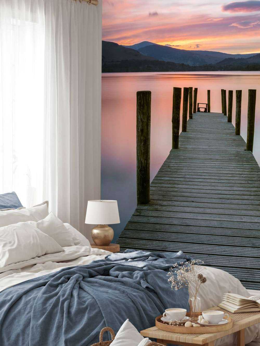 Scaffolding at pink sunset