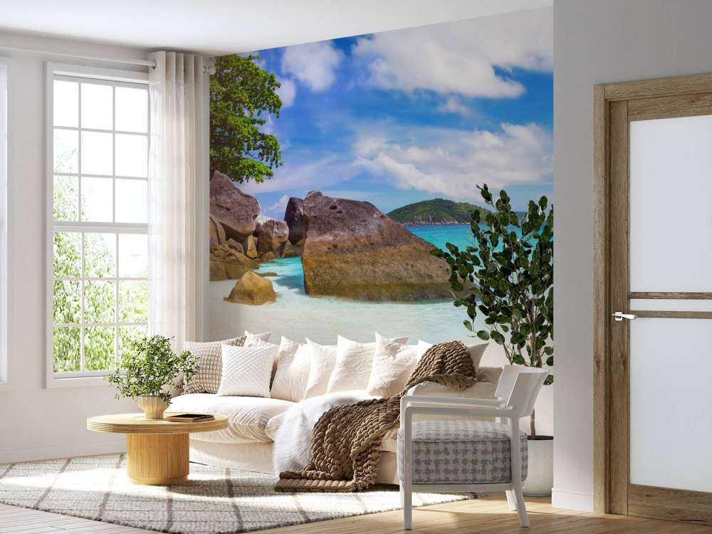 Panoramic photo of a tropical beach