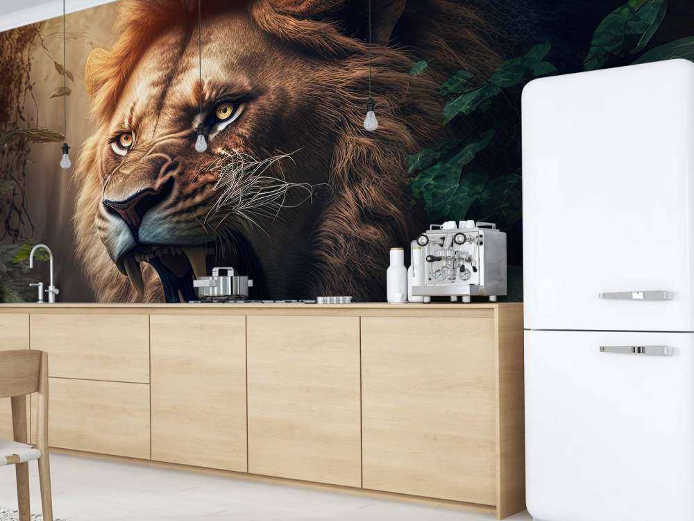 Lion in the jungle