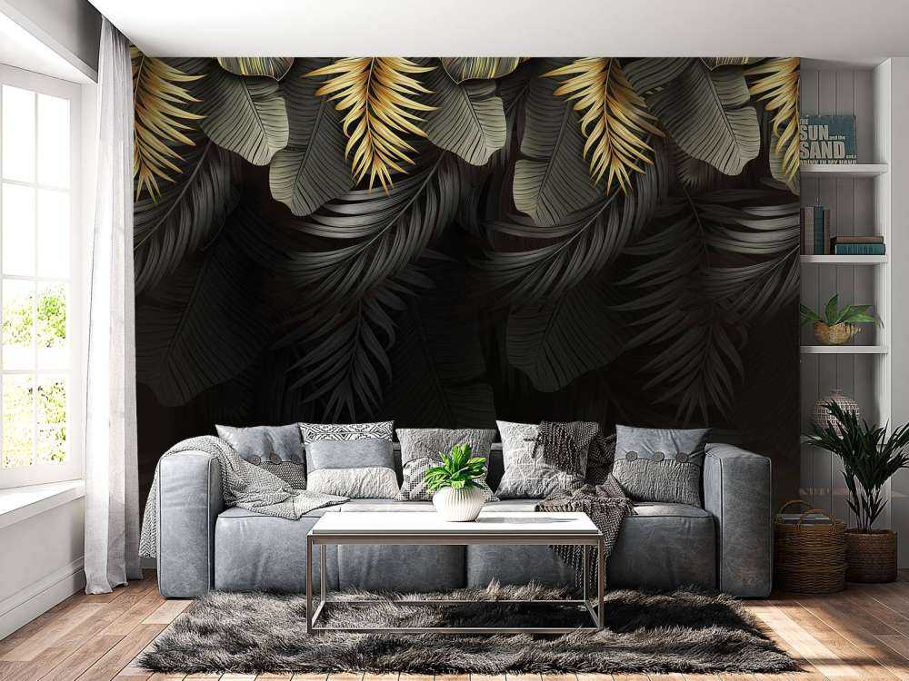 Leaves on dark background