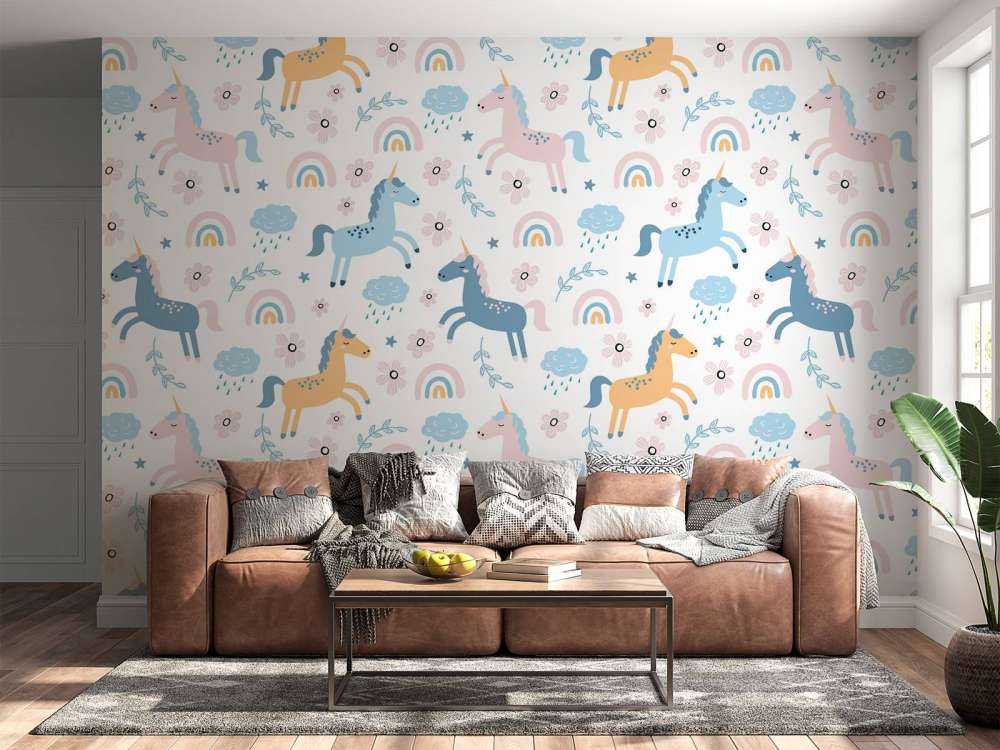 Unicorn with rainbow