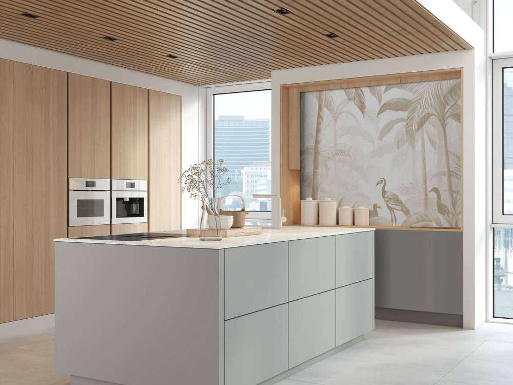 Hidden Jungle with Ibis, taupe