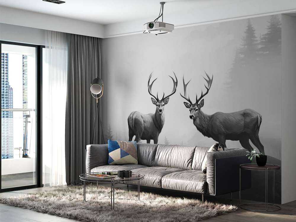 Foggy Forest Deer Symmetry